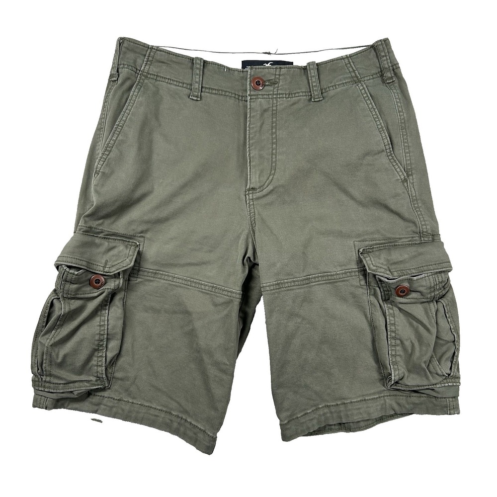 Hollister Shorts Mens 31 Cali Longboard Cargo Epic Flex Olive Green Army Surfer
